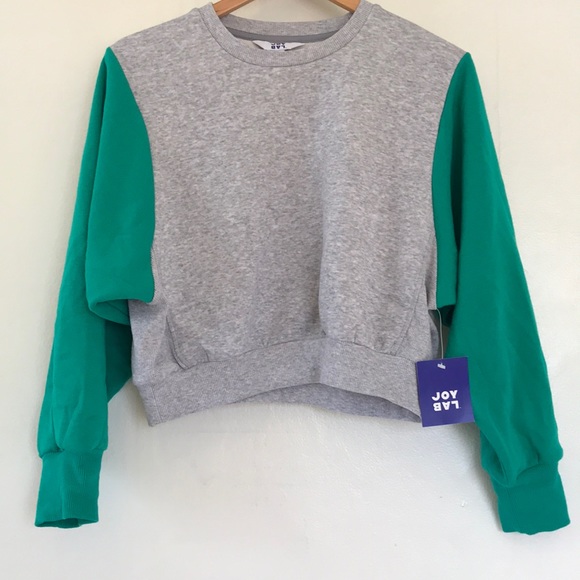 JoyLab Tops Joy Lab Small Colorblock Soft Cropped Crewneck Nwt